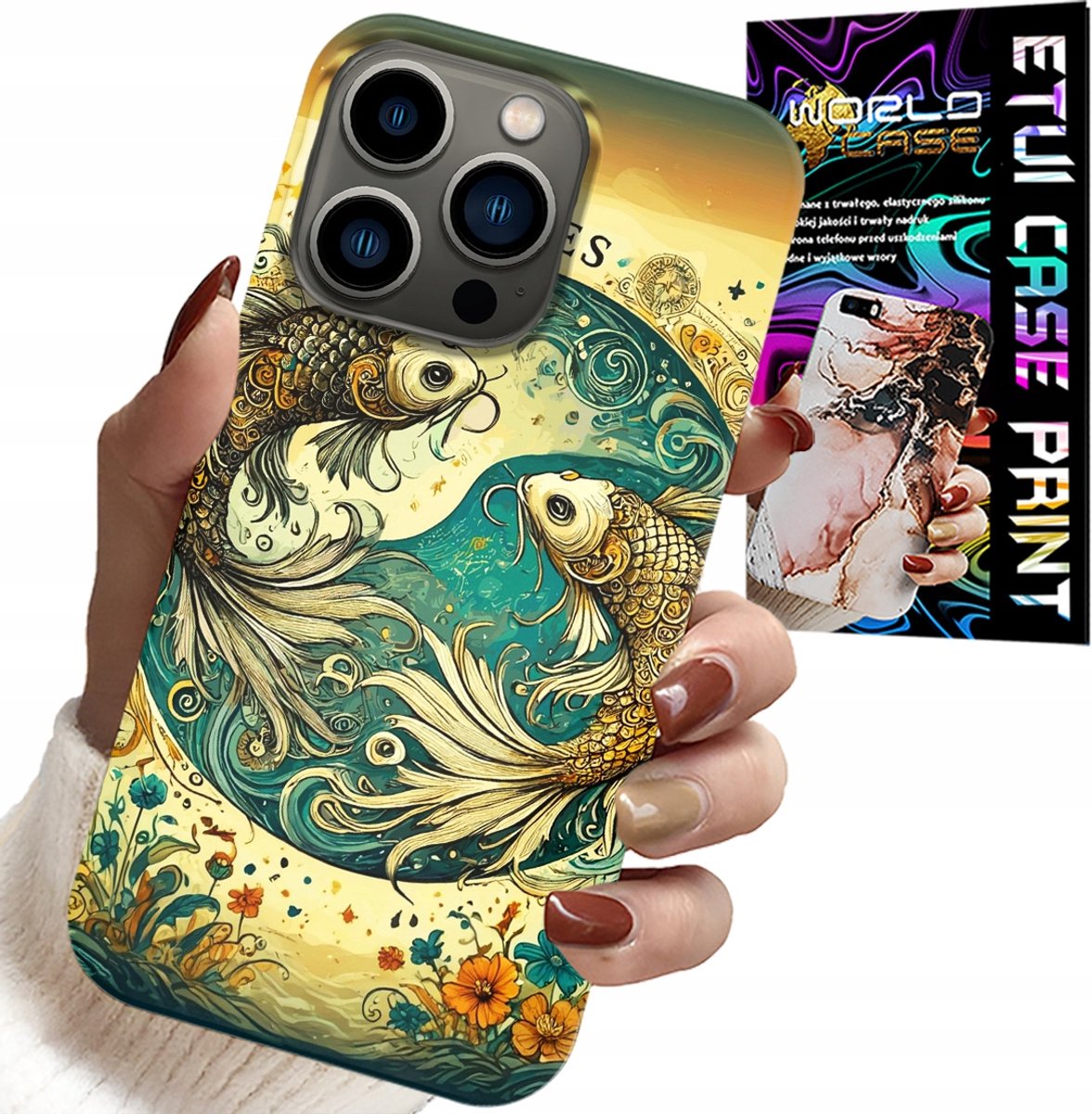 HOESJE VOOR IPHONE 14 PRO - STERRENBEELD, VISSEN ASTRONOMIE + FOLIE