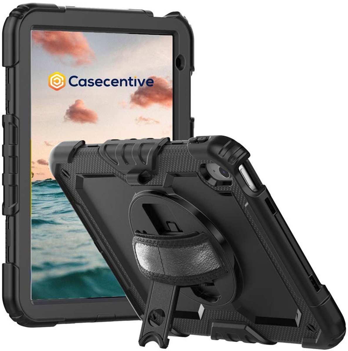 Casecentive Handstrap Pro Hardcase met handriem iPad Pro 13 2024 black