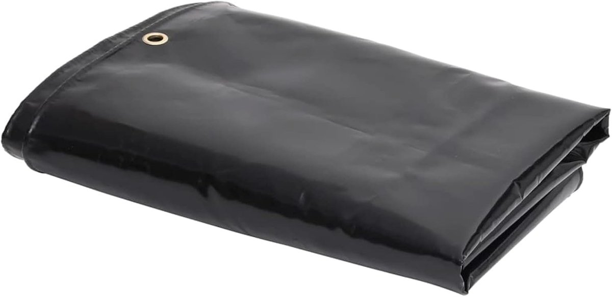Homgoday Afdekzeil, 650 g/m², 4 x 8 m, zwart, waterdicht zeil voor buiten, versterkte luifel, uv-bescherming, met ingestanste ringen, voor hout, meubels, tuin, zwembad, voertuigen