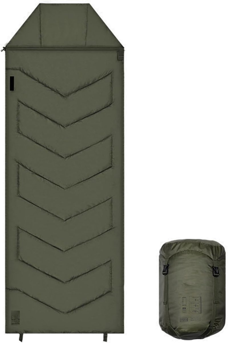 Campingslaapzak Koud Weer - Outdoor Slaapzak - Kamperen Backpacken - Waterdichte Coating - 220x80cm - Windgroen
