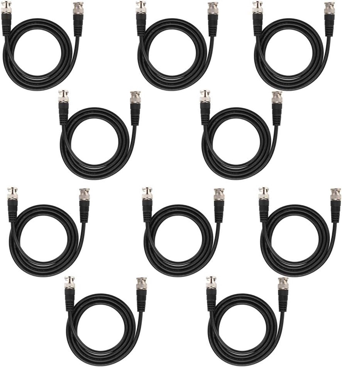 BNC Kabels - Coaxiale Verlengkabel - CCTV Camera Systeem - Koperen Kern - 1 Meter - Zwart