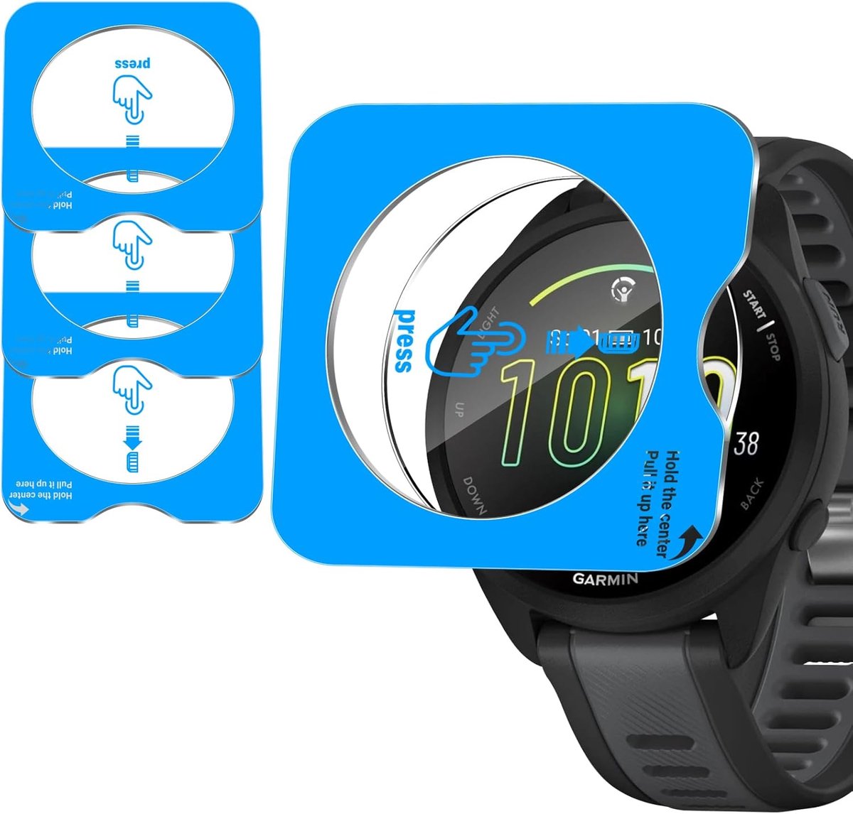 Gehard Glas - Display Bescherming - Smartwatch Beschermen - Inclusief Montageframe - 3 Stuks - Ultrahelder