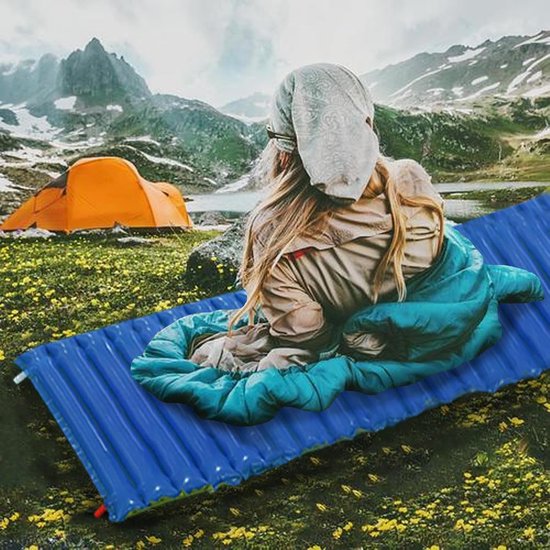 Opblaasbaar Slaapmatje - Campingmat Slaapmat - Kamperen Backpacken Wandelen - Waterdicht Lichtgewicht - 200x70x5 cm - Blauw van Merkloos — afbeelding 3