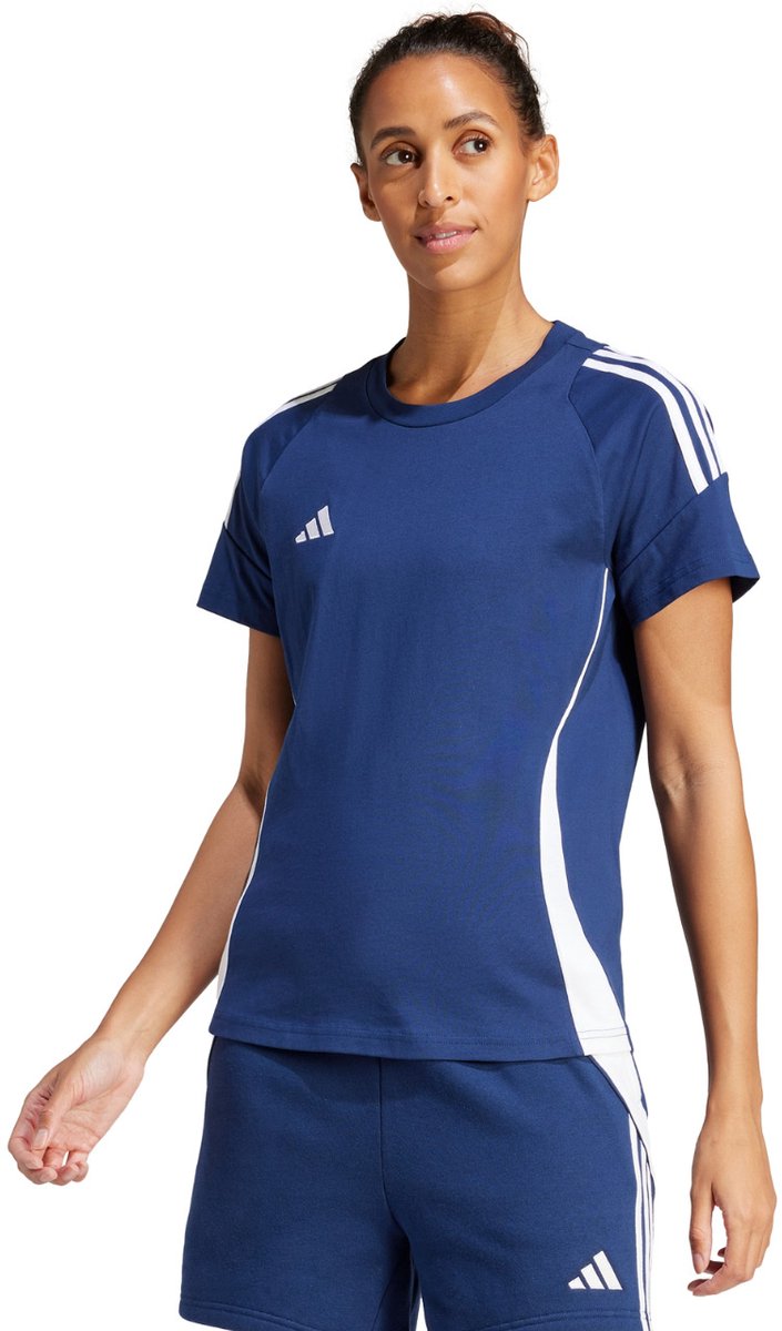 adidas T-shirt Dames Tiro 24 Sweat Donkerblauw-Wit - Maat L