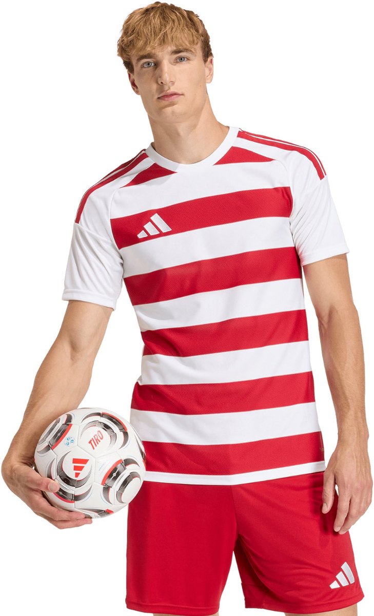adidas T-shirt Heren Hooped 26 Jersey Rood