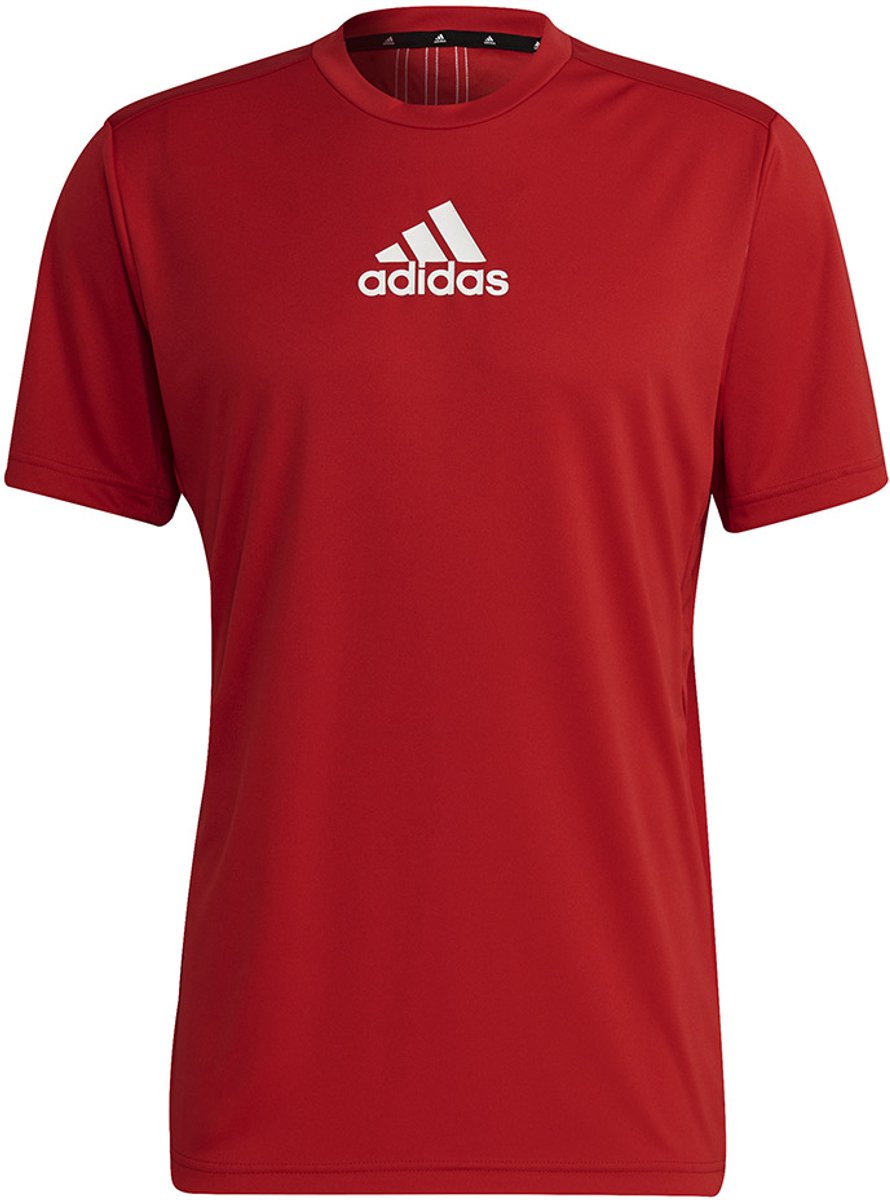 adidas T-shirt Heren Primeblue Designed To Move Sport 3-Stripes Tee Rood