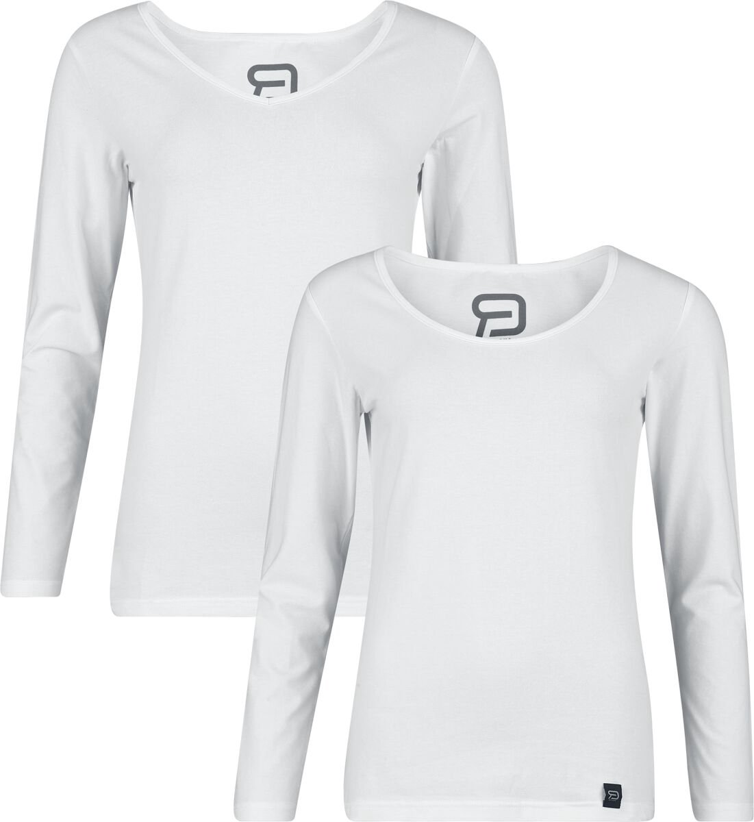R.E.D. Rock-Engineered Design Witte longsleeves in duopack - Dames - L