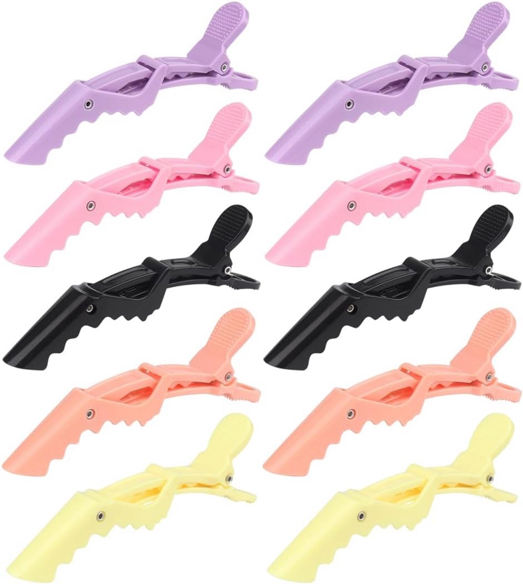 Professionele Haarklemmen Set - 10 Stuks Krokodillenklemmen voor Knippen en Stylen