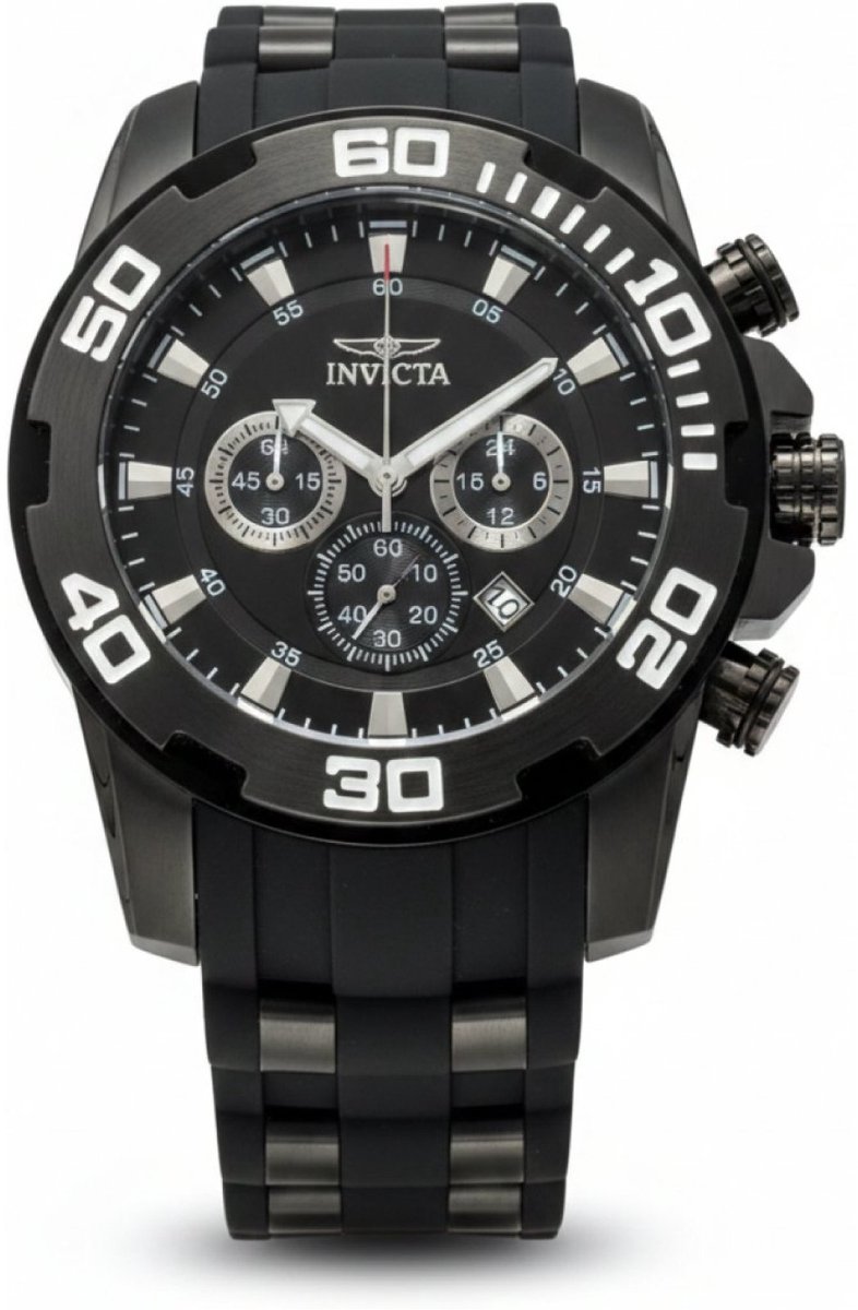 Invicta Pro Diver - SCUBA 35399 Heren Horloge - Waterdicht - Analoog - Quartz Uurwerk - Roestvrij Staal met zwarte Wijzerplaat - 50mm