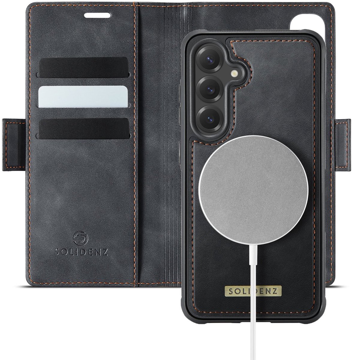 Solidenz hoesje – Geschikt voor Samsung Galaxy S26 – Luxe 2-in-1 Hoesje geschikt voor MagSafe – Afneembare case – Zwart