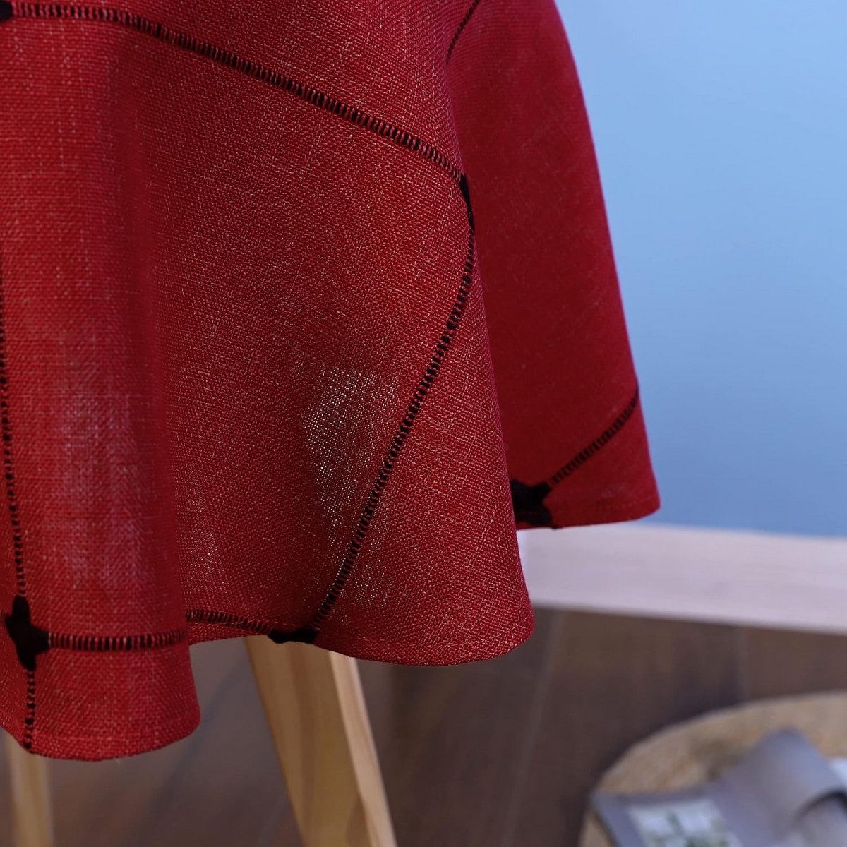 Rond Tafelkleed Rustiek Rood Geruit Katoen Linnen 91,4 cm voor Keuken en Feest