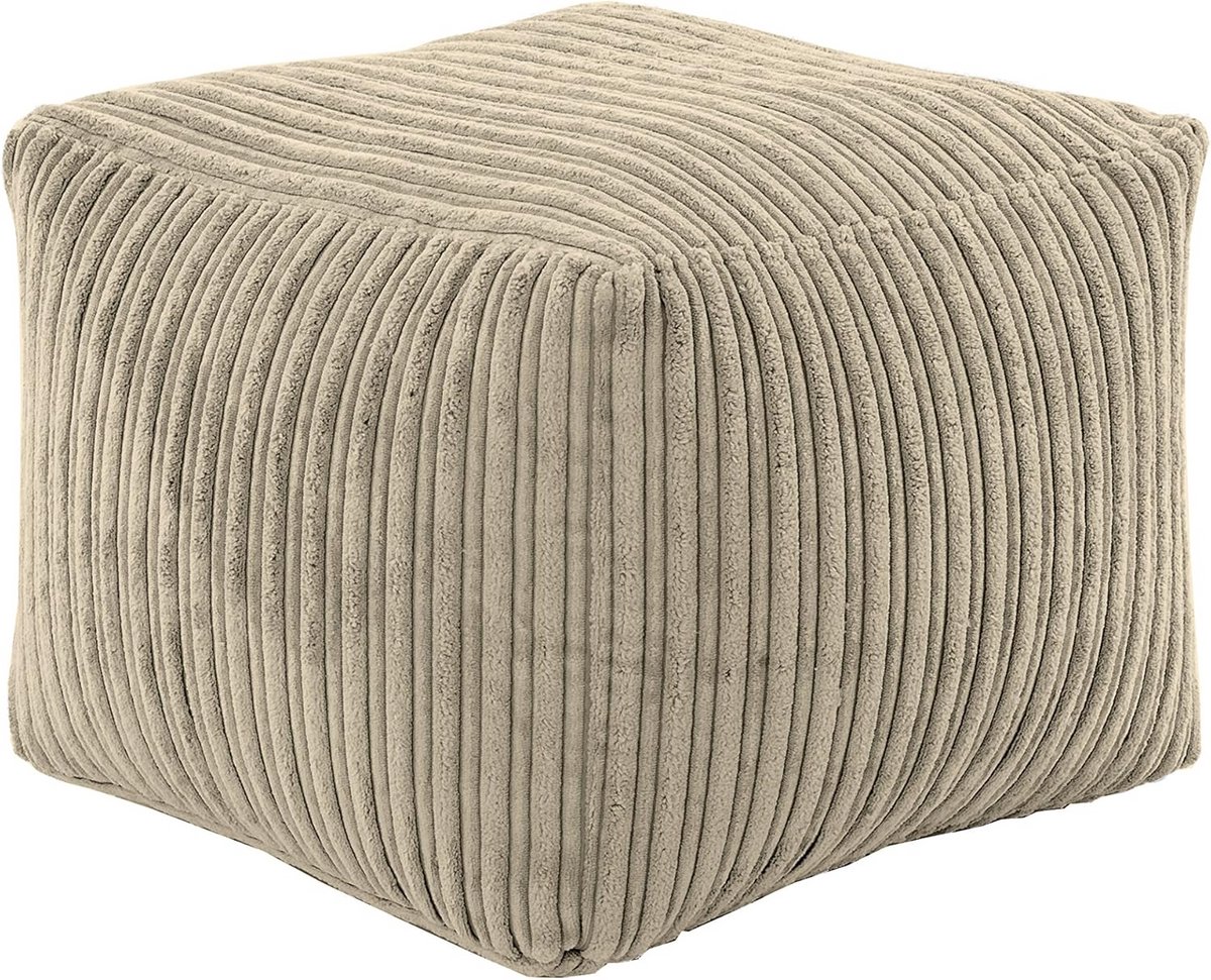 Ontspannen Voetenbankje Kubus Zitzak in Corduroy Stijl voor Woonkamer - Lichtgewicht en Comfortabel