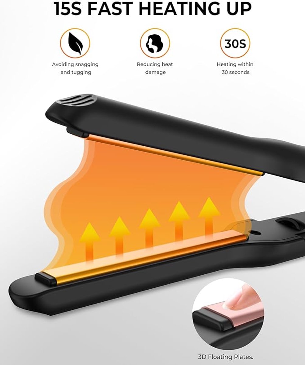 Umiga Mini Stijltang Titanium Platen voor Kort Haar - afbeelding 3