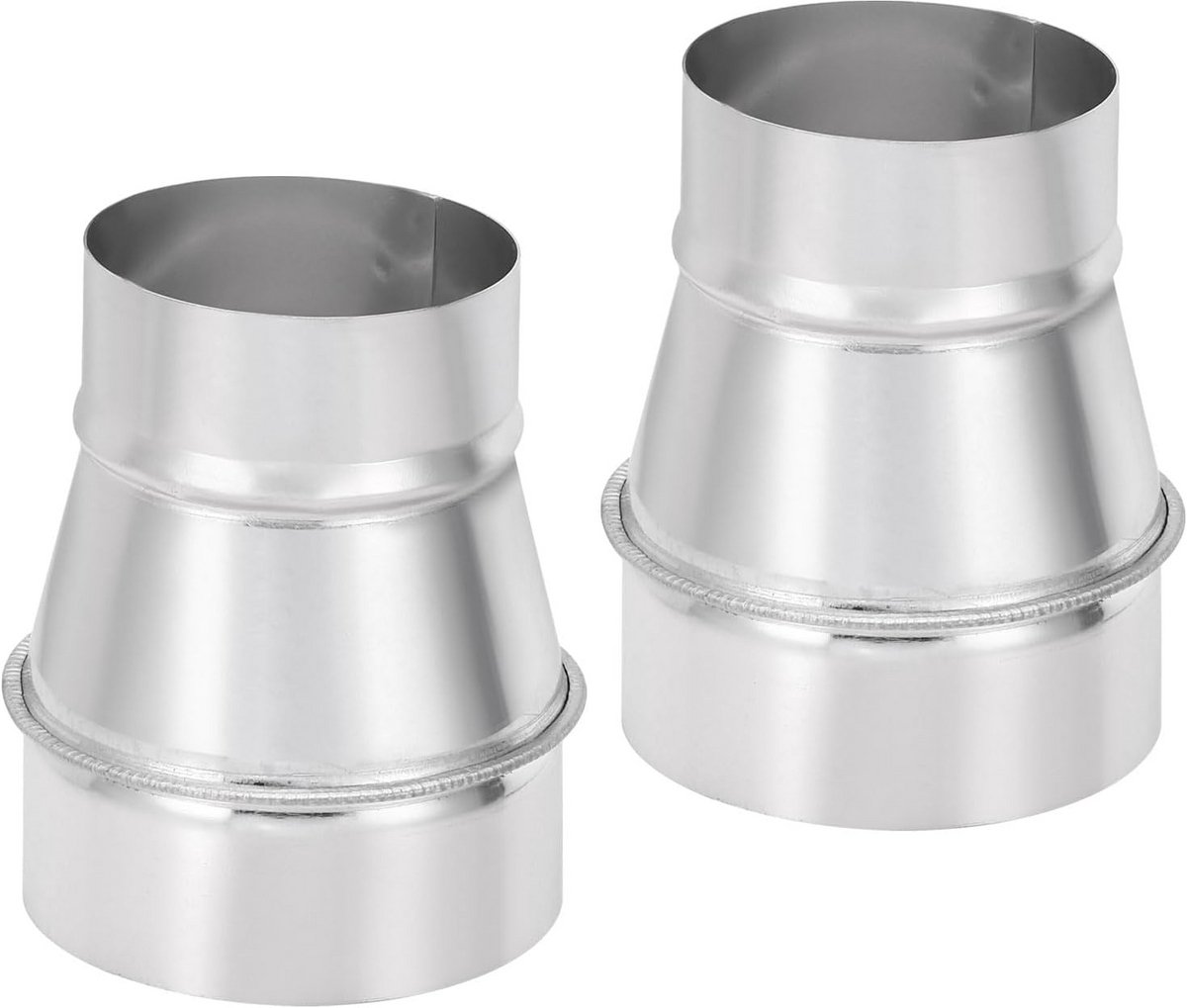 2x Ronde Kanaal Verloopstuk 100mm naar 80mm - Luchtkanaal Reductie Adapter voor Ventilatie en Afzuiging