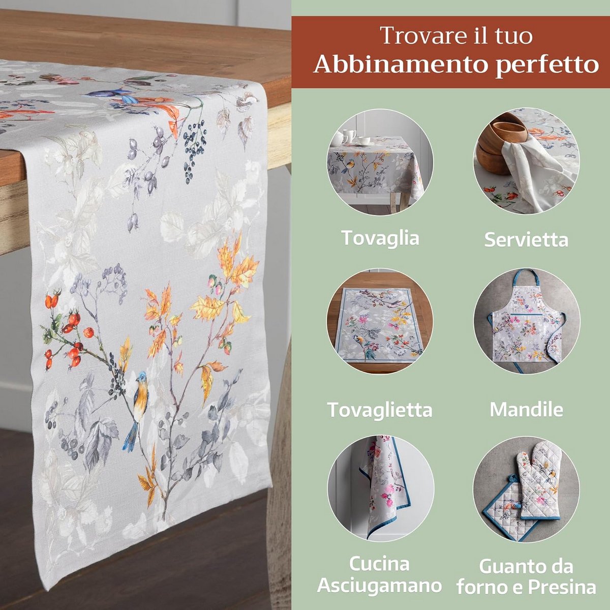 Tafelloper 100% Katoen 50x150 cm - Herfst & Feestdagen Decoratie