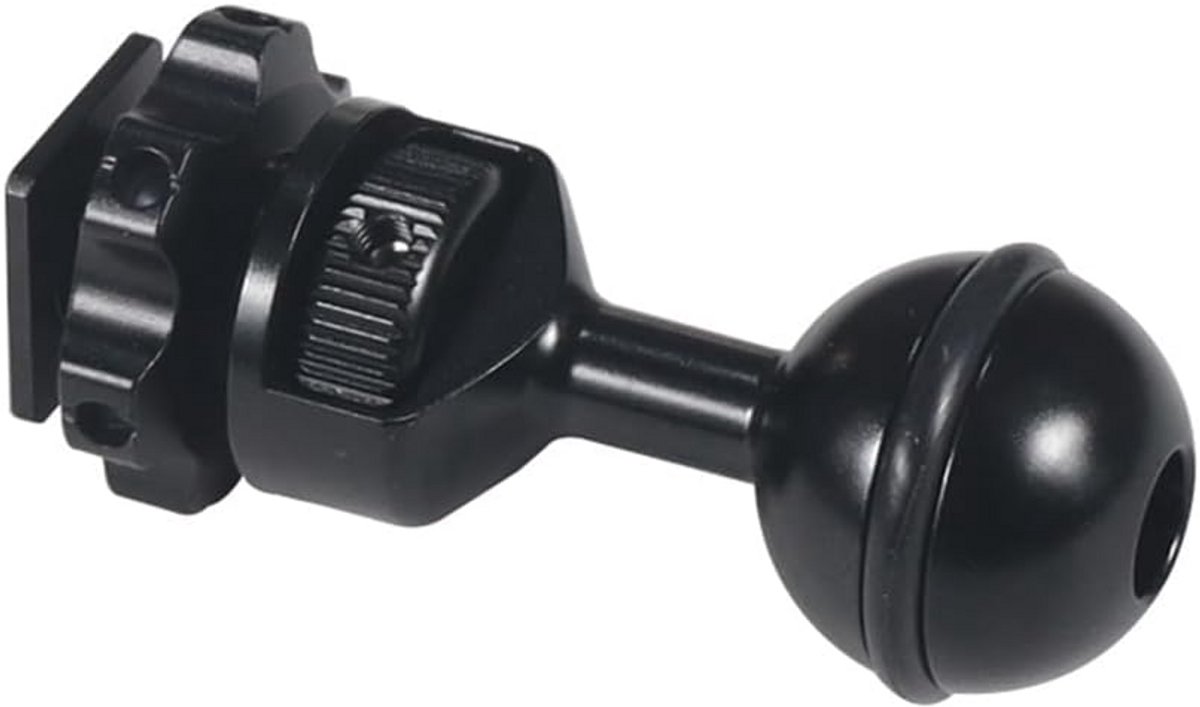 Verstelbare 1-Inch Balhoofd Mount met Flitsschoen Adapter voor Onderwateractiecamera's
