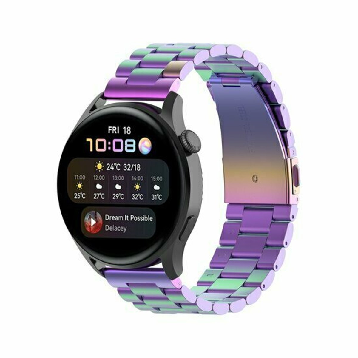 By Qubix - Stalen schakelband - Multicolor - geschikt voor Huawei Watch 5 - 46mm