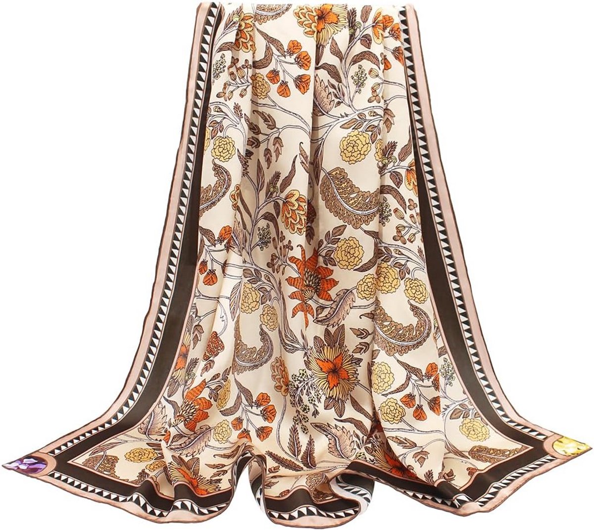 Luxueuze Zijden Sjaal Vierkant Lichtgewicht Hoofddoek Cadeauverpakking