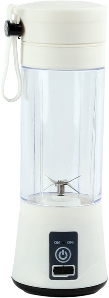 Draagbare sapcentrifuge, smoothieblender, USB-oplaadbare sapcentrifuge, 380 ml - wit