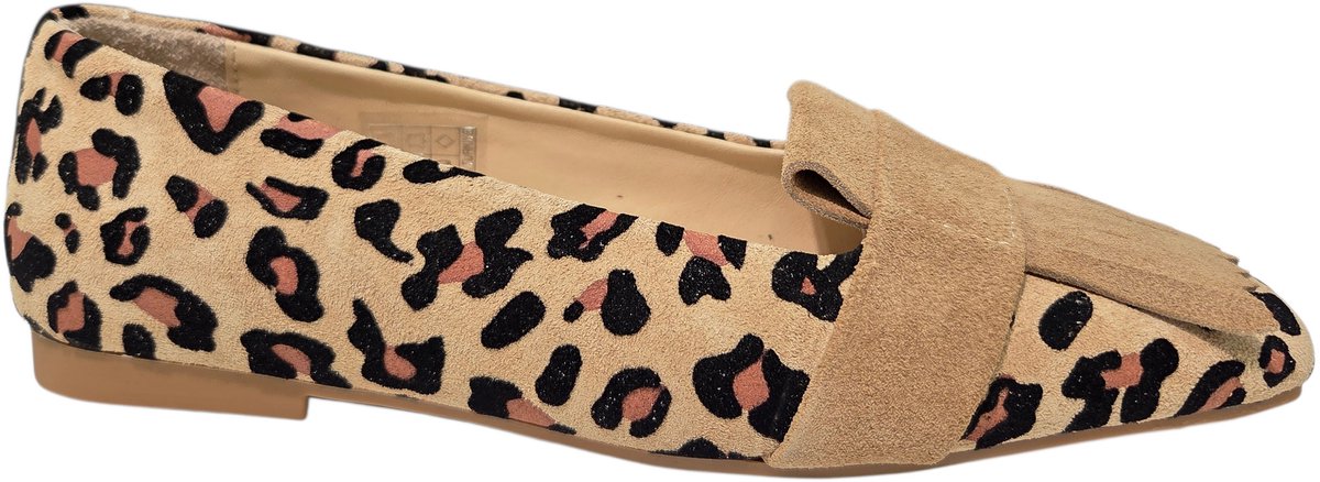 Roberto D'Angelo Dalton Leopardo Flock Instappers Beige Panterprint Suede Dames - Beige - 38