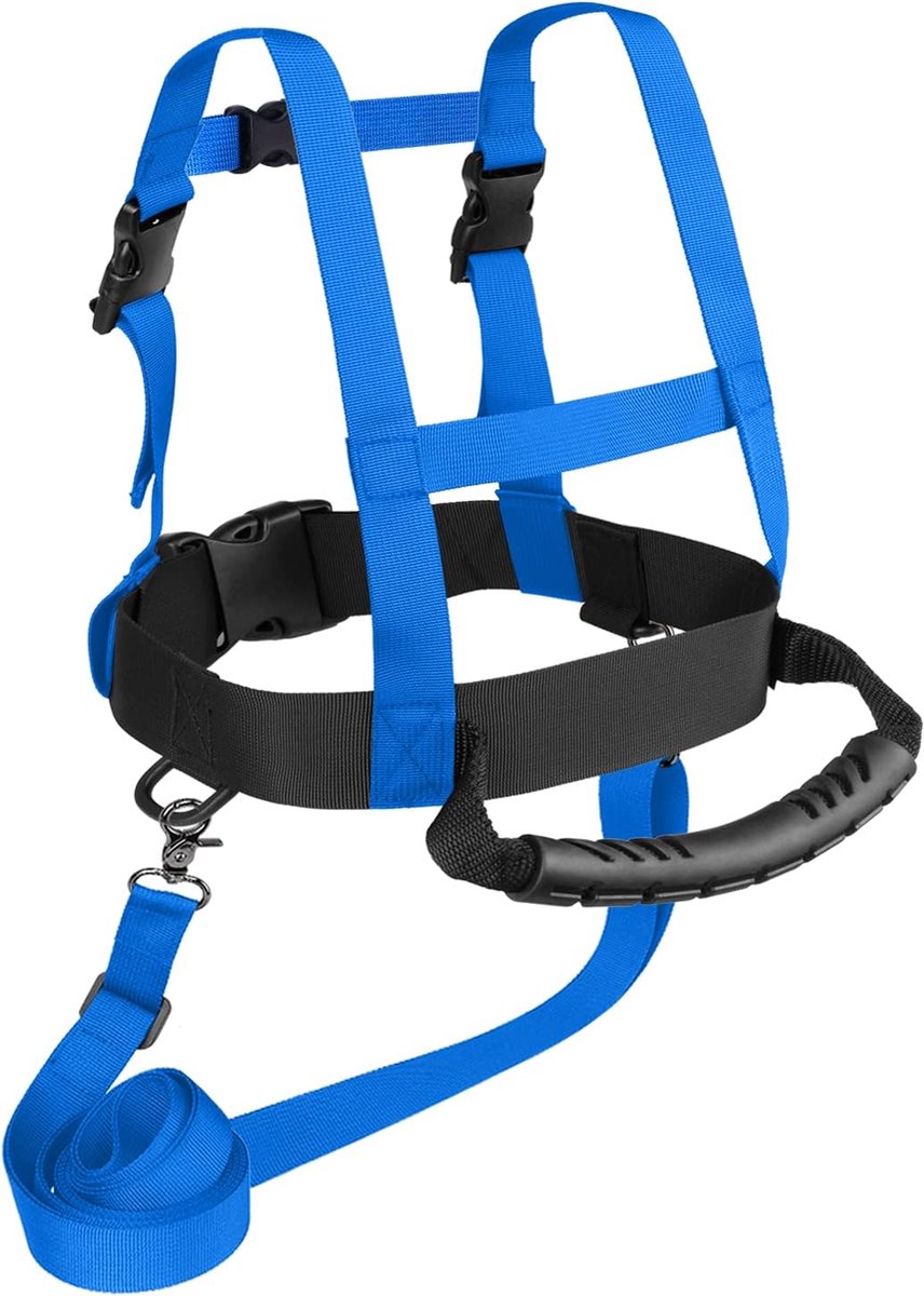 Skituigje kinderen - Ski Harnas - Oefengordel - Veiligheidsgordel - ski tuigje - Skituigje kinderen - Ski-accessoires - Verstelbaar ski-schouderharnas - Voor kinderen en beginners Schaatsen, Skateboarden, Snowboarden, Skaten, Fietsen (blauw)
