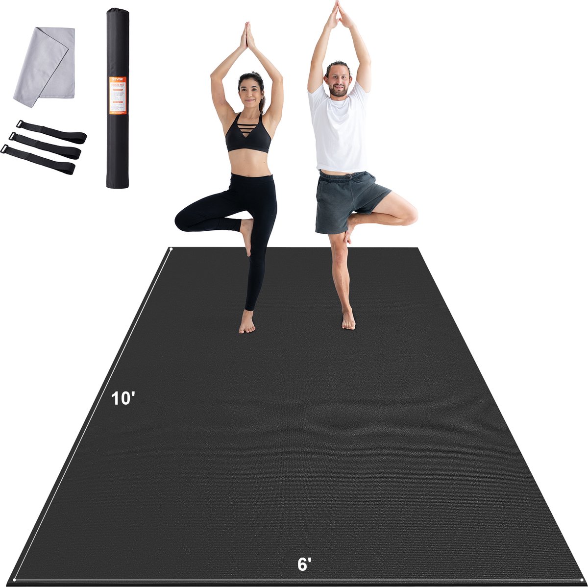 VEVOR Trainingsmat Antislip Yogamat Gymgymnastiekmat 3x1,8m