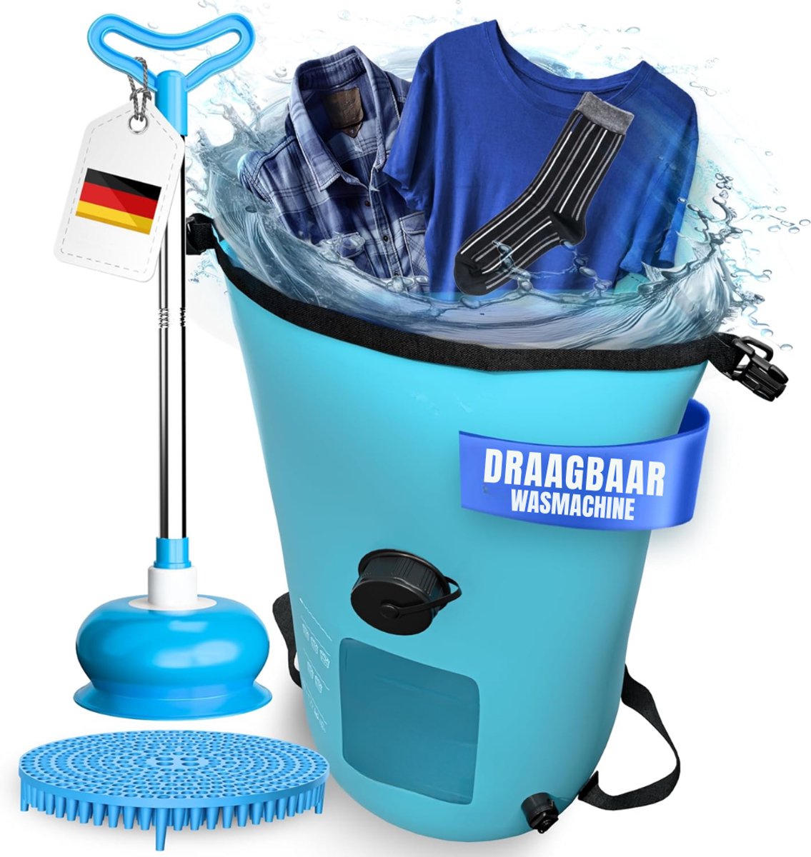 SCH® Mini Wasmachine - Wasmachine - Blauw - 15cm x 30cm x 30cm