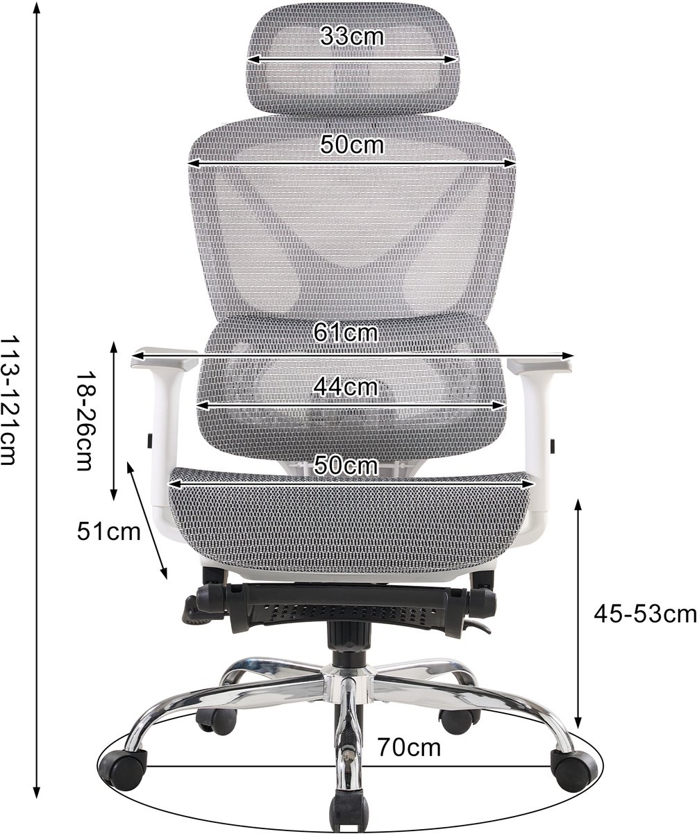 Ikido Trading Ergonomische Bureaustoel met 5D Lendensteunsysteem - afbeelding 2