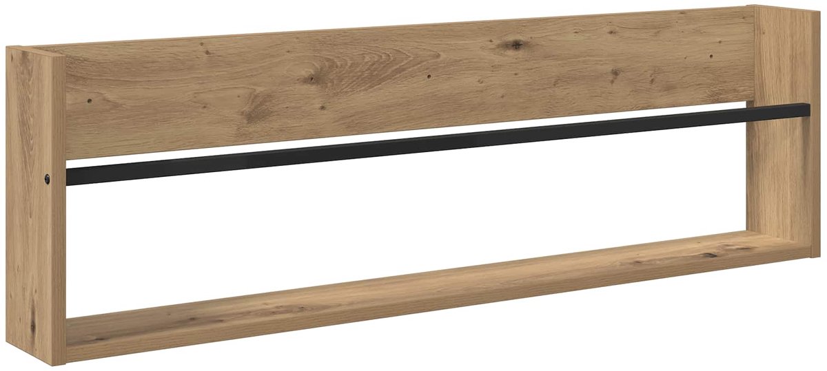 vidaXL Tijdschriftenrek - Artisan - Eiken - 100 - x - 12 - x - 30 - cm - Bewerkt - hout Artisan eiken