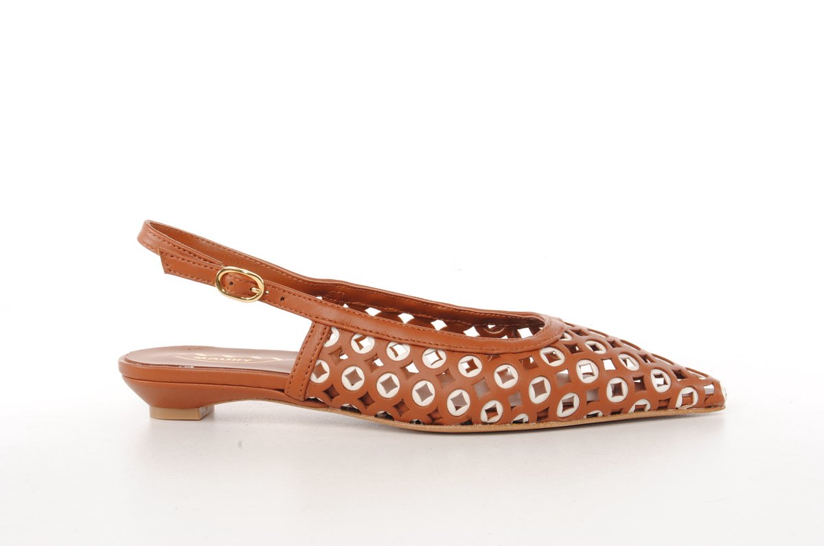 Maury dames slingback Valeria leder naturel wit