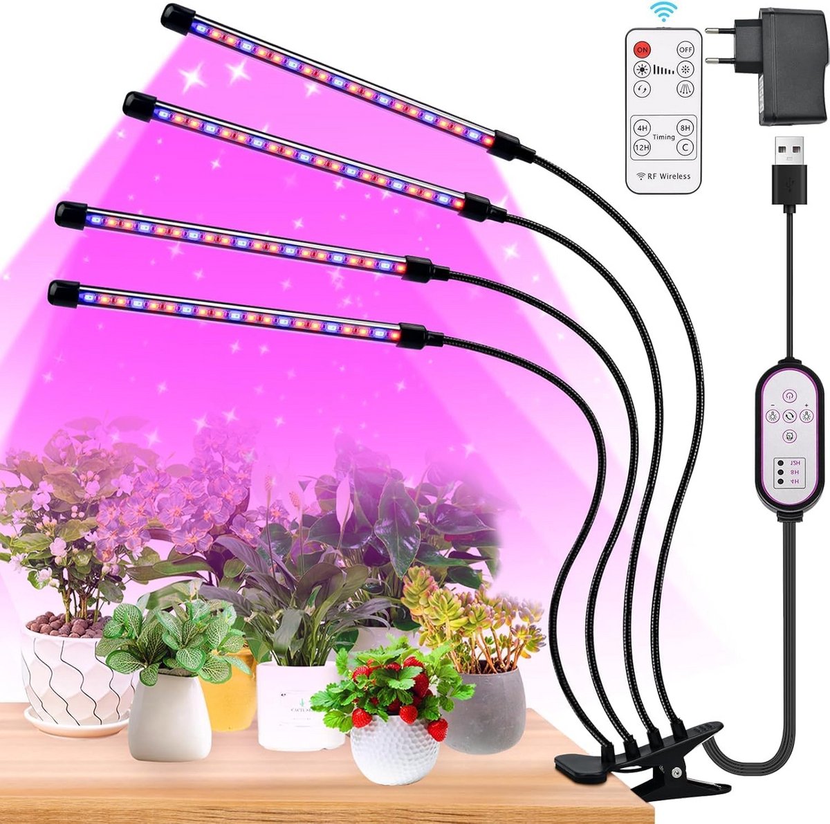 Professionele LED Groeilamp met Volledig Spectrum en Timer voor Binnenplanten