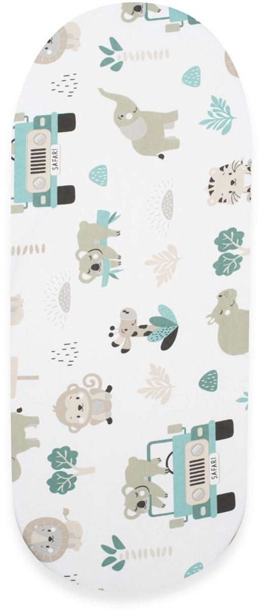 New Baby Safari hoeslaken 35x75 cm katoen - Kinderwagenlaken