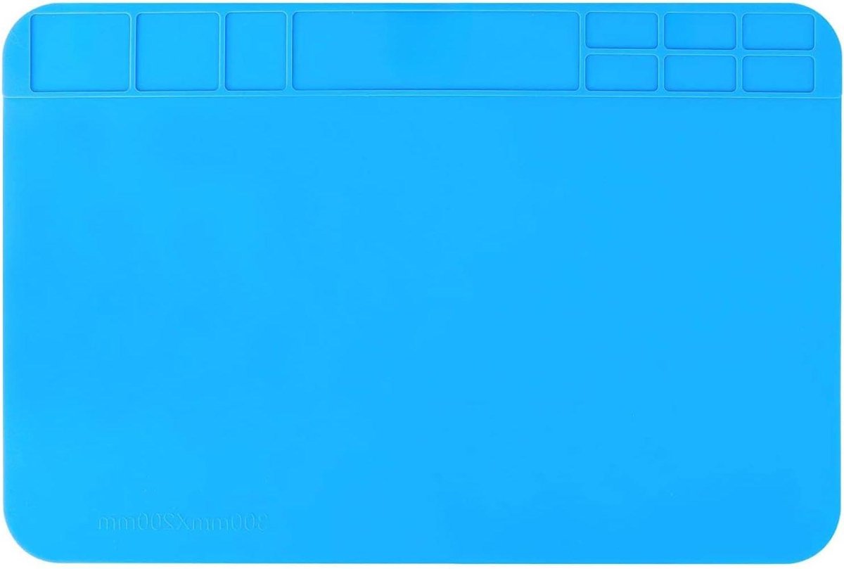 Siliconen reparatie- en soldeermat 34 x 23 cm - Hittebestendig tot 500°C - Werkbankmat voor horloge, telefoon en laptop reparaties