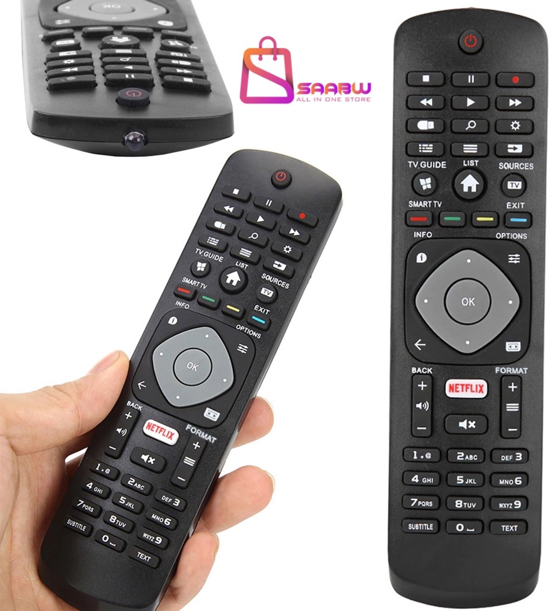 Universele Afstandsbediening Voor Philips TV Smart 4K UHD Netflix – afstandsbedieningen – afstandsbediening philips tv –Universele Remote Control – Zwart – 31644