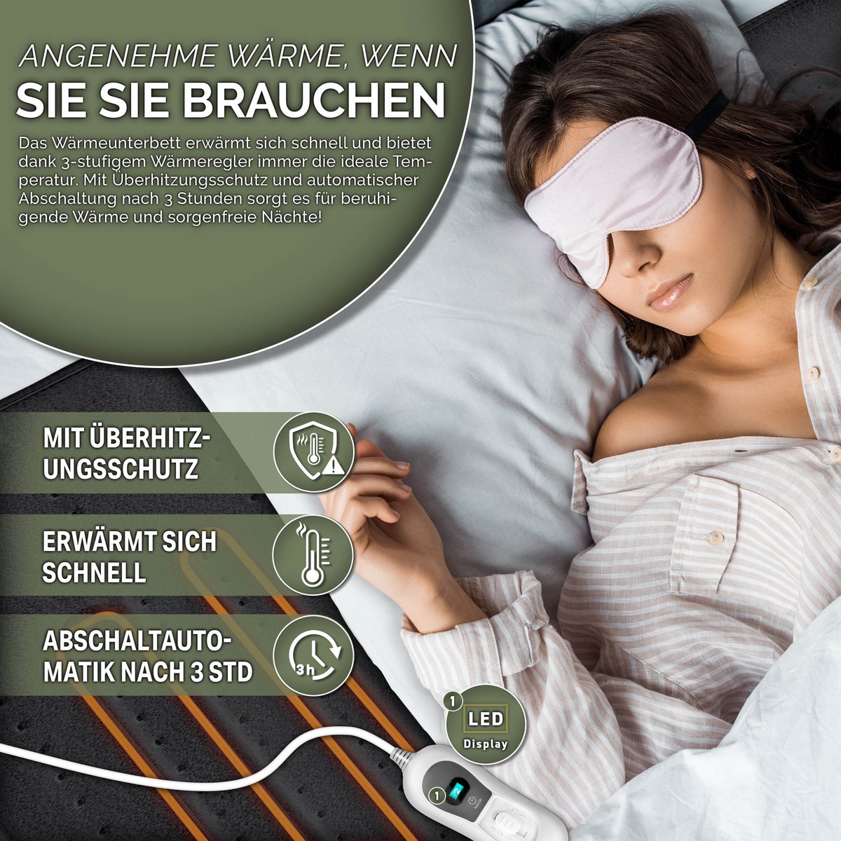 DWD Elektrische Deken 150 x 80 cm met Automatische Uitschakeling - afbeelding 3