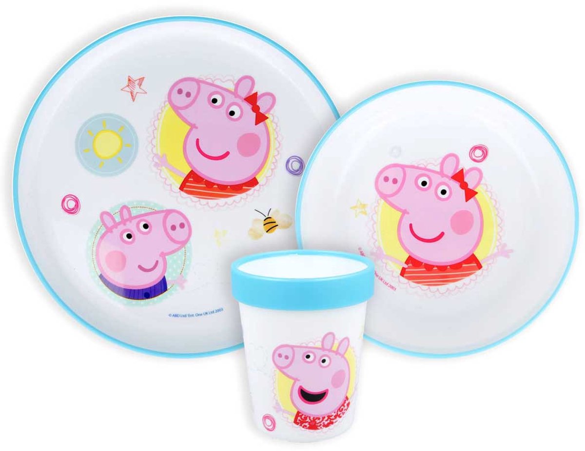 Peppa Pig Core antislip eetset, micro plastic set