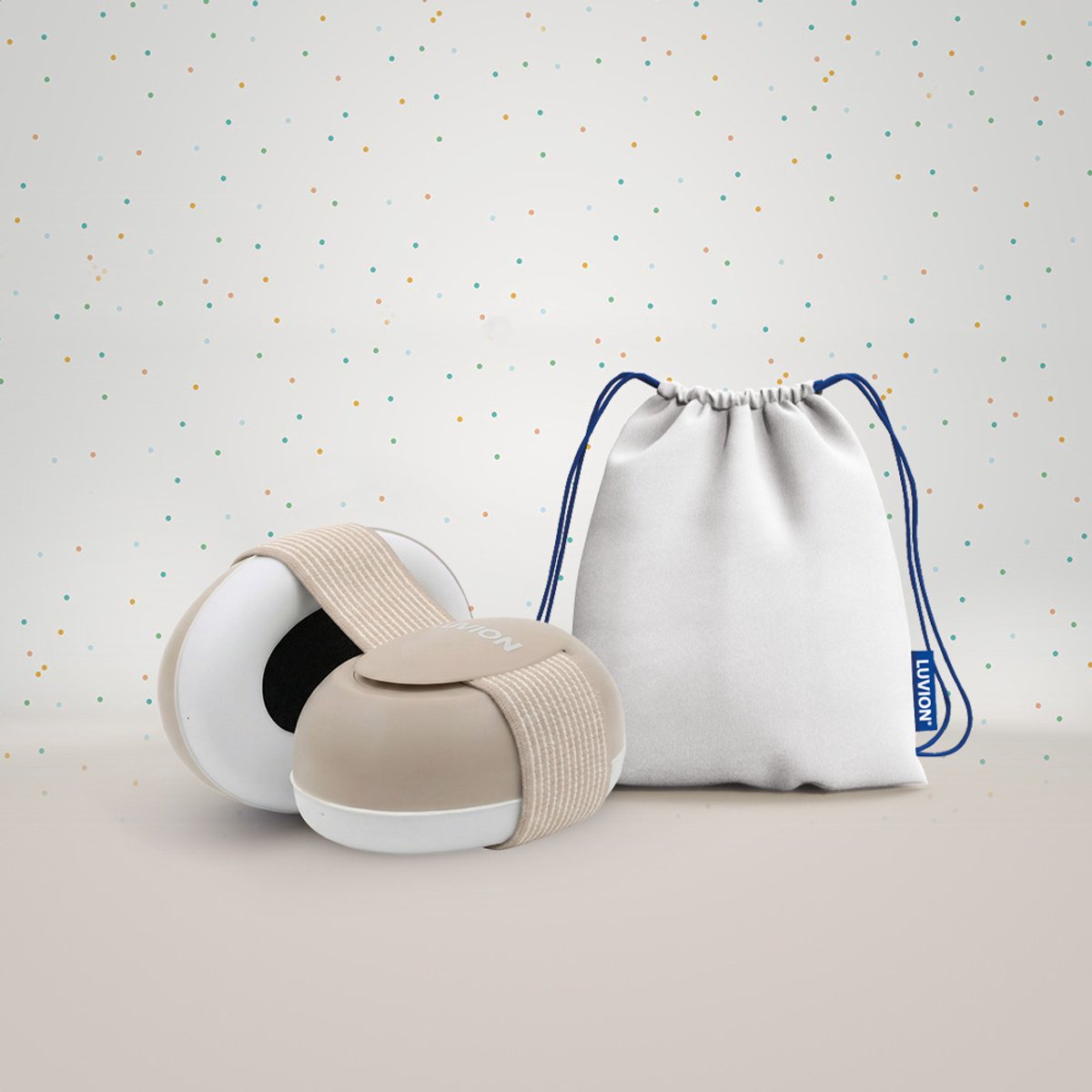 LUVION® Baby Gehoorbeschermer - Premium gehoorbescherming voor je baby - tot 3 jaar - Sandy Beige – foto 4
