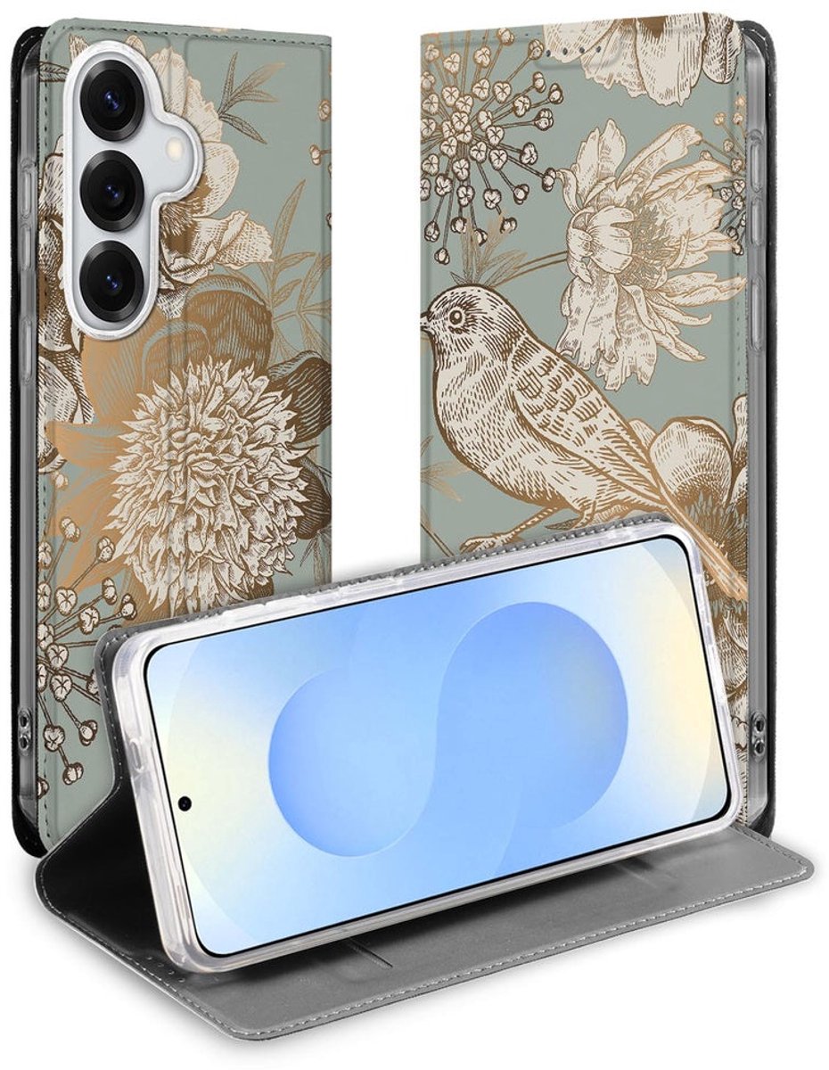 Samsung Galaxy S26 Plus Bookcase Vintage Bird Flowers