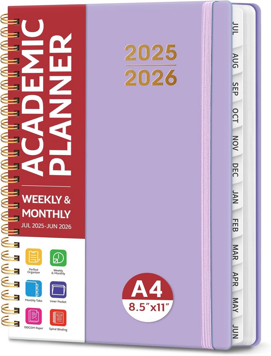 Academische Planner 2025-2026 A4 Maand- en Weekplanner voor Studenten en Docenten
