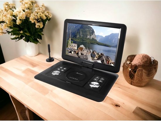 Draagbare DVD/Blu-Ray Speler 15.4 inch met Draaibaar Scherm en DVB-T2 TV Tuner — afbeelding 4