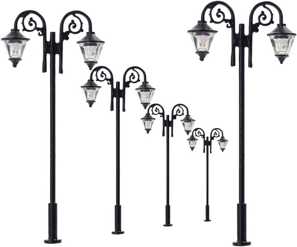 5 stuks LED Straatlantaarns 66mm Warm Wit voor Modelspoor H0/00 Verlichting