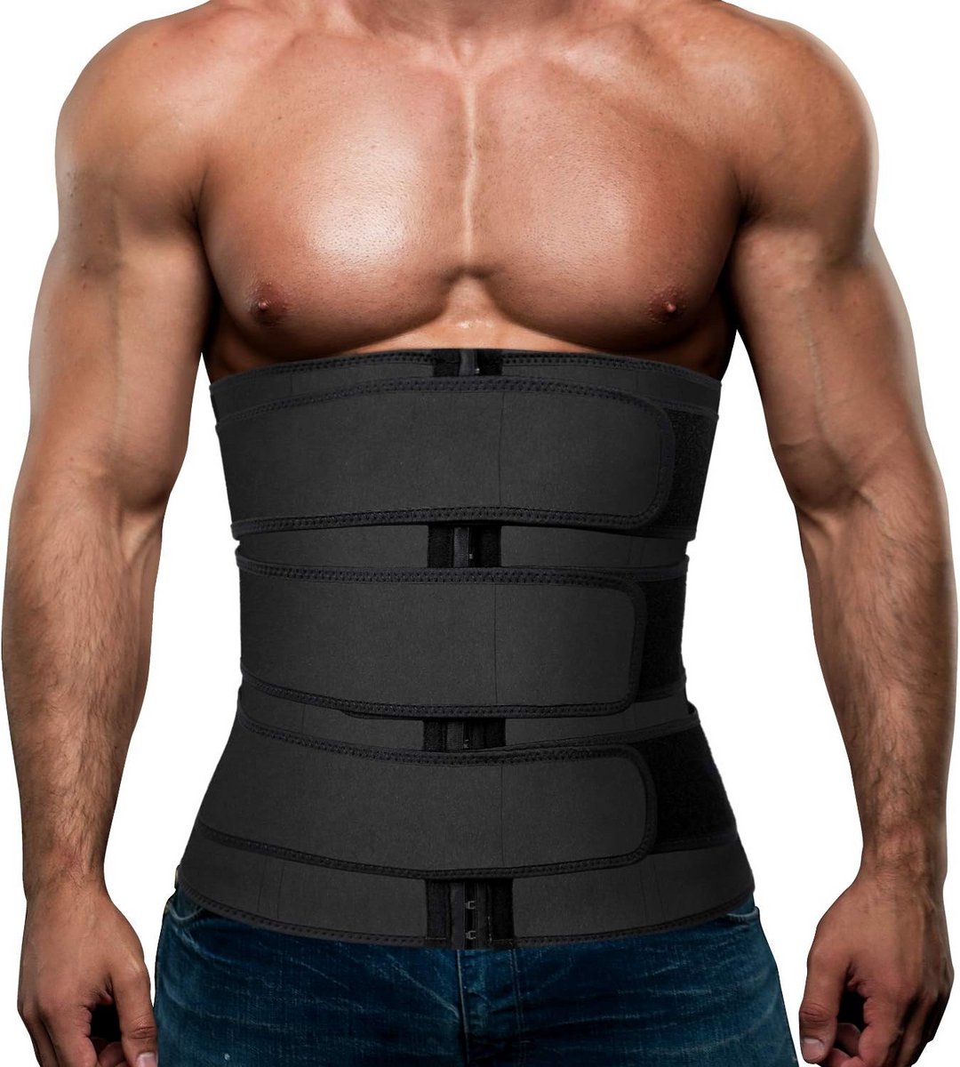 Body Shaper Taille Trainer voor Mannen met Sauna Effect en Rugondersteuning