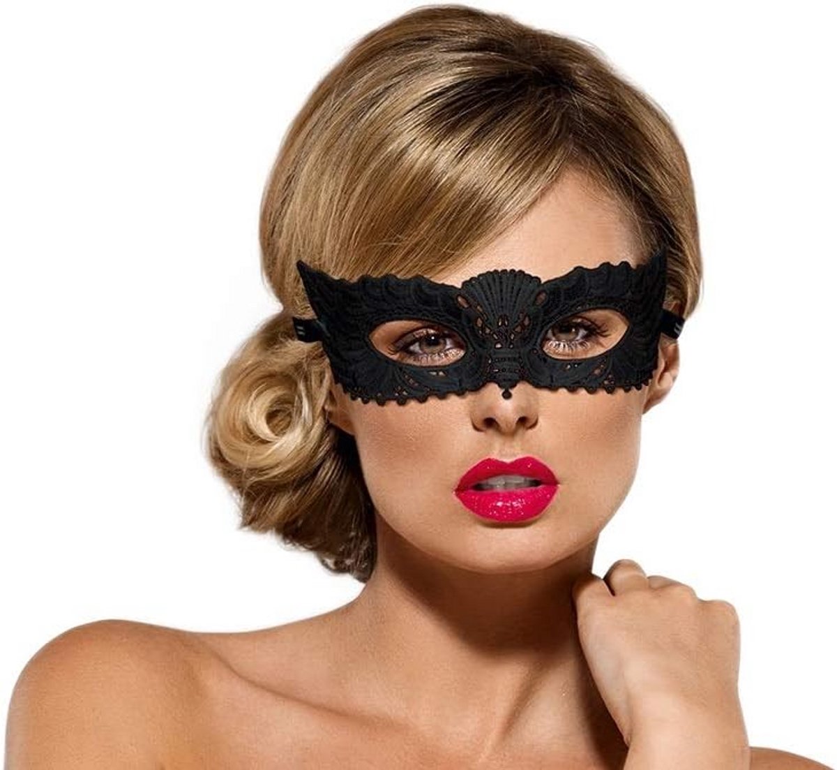 Luxe Oogmasker met Kant en Satijn Lusband, Verleidelijk Blinddoek Cadeau
