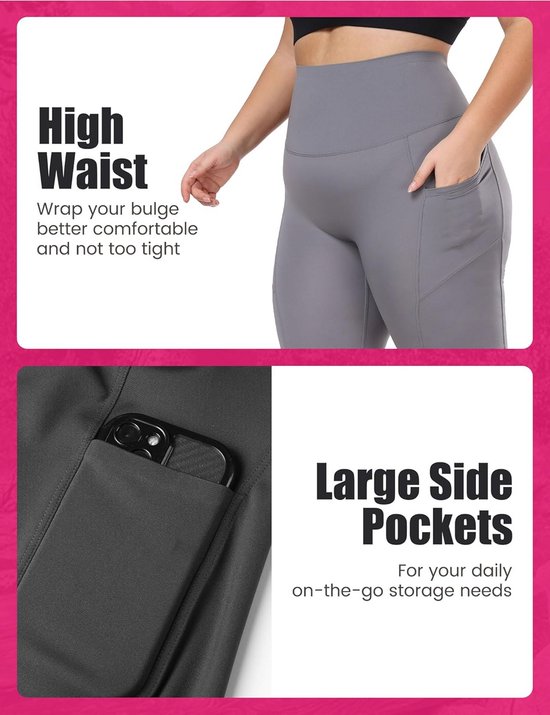 Compressie Leggings voor Dames met Zakken, Figuurcorrigerend Hoog Taille en Grote Maten — afbeelding 3