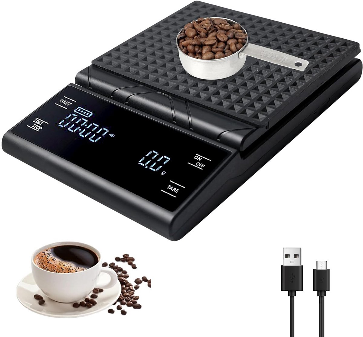 Precisie Digitale Koffieweegschaal met Timer voor Espresso en Pour Over