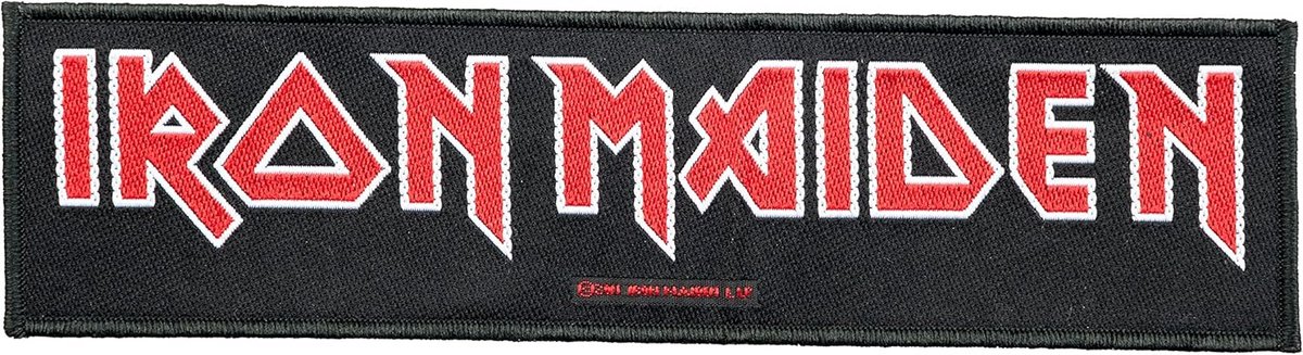 Geweven Strijkbare Bandpatch - Gestreepte Logo Patch