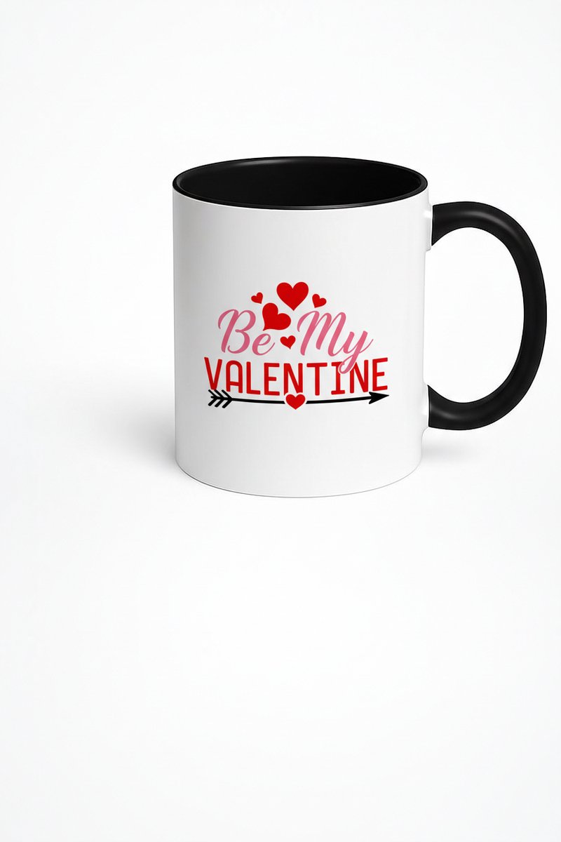 Valentijnsdag Mok 'Be My Valentine' met Harten – Romantisch Liefdes Cadeau
