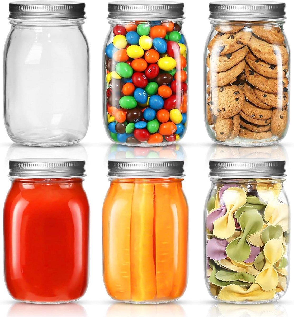 Luchtdichte Glazen Potten met Schroefdeksel voor Bewaren en Inmaken (500 ml)