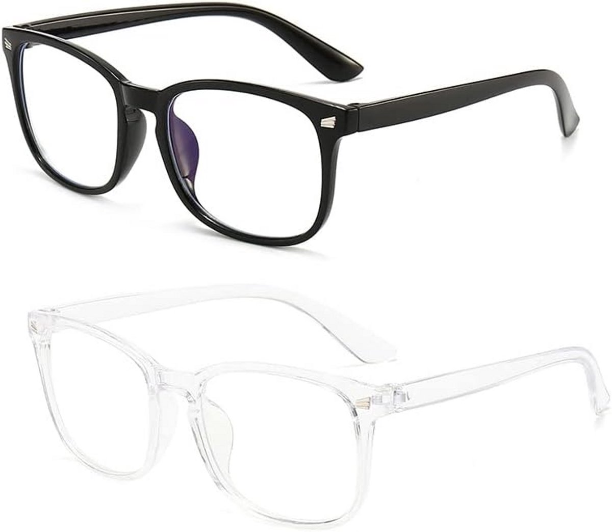 2x Blauw Licht Bril Set - Computerbril Dames & Heren - UV400 Bescherming & Anti Vermoeidheid