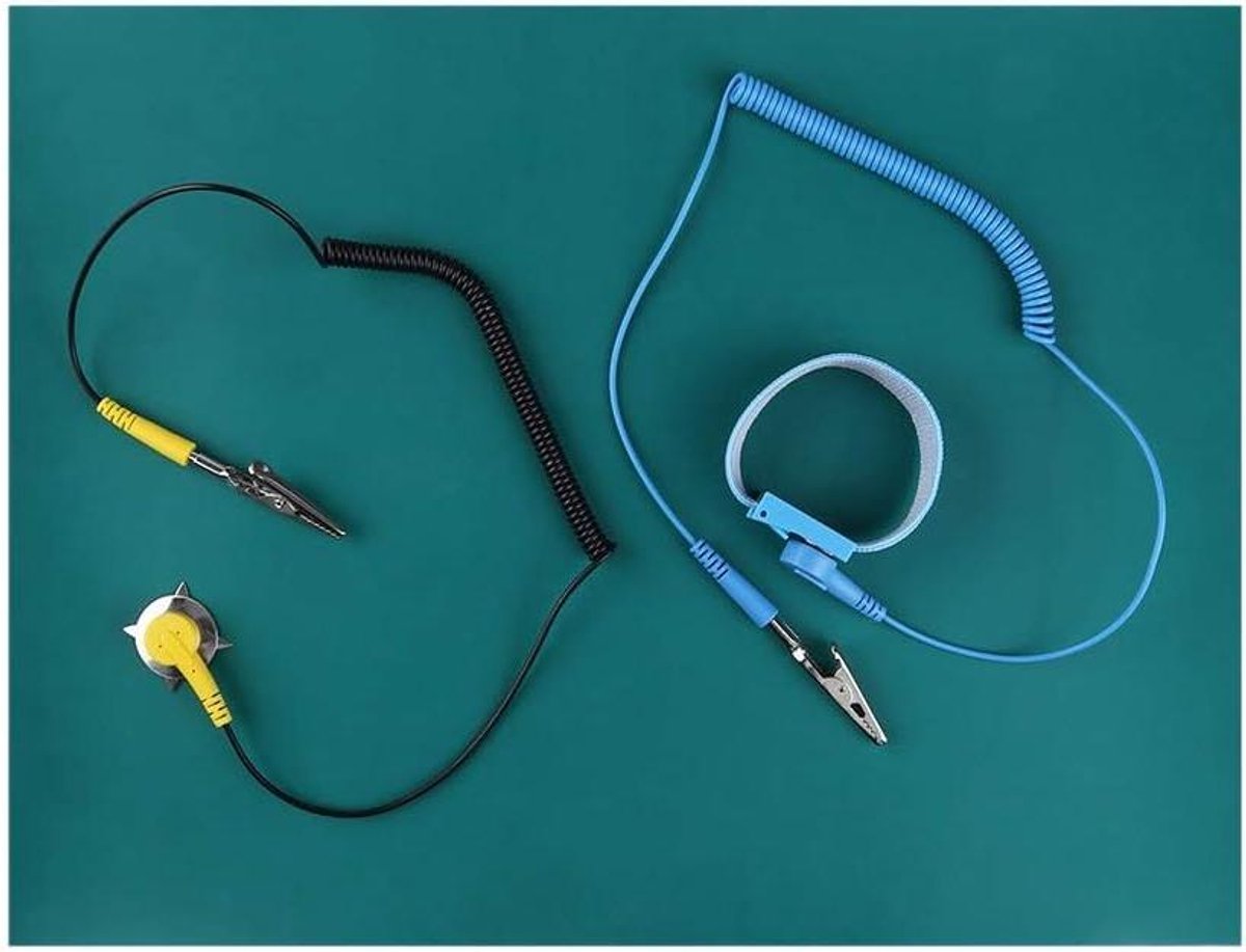 Ontlading Antistatische Polsband met Grond Draad Mat Set voor Telefoon Reparatie - Voorkom Schade - Veiligheid - Reparatie Gereedschap